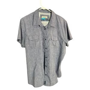 Magellan Outdoors Fish Gear Shirt 2XL Blue Vented Fishing Moisture Wicking